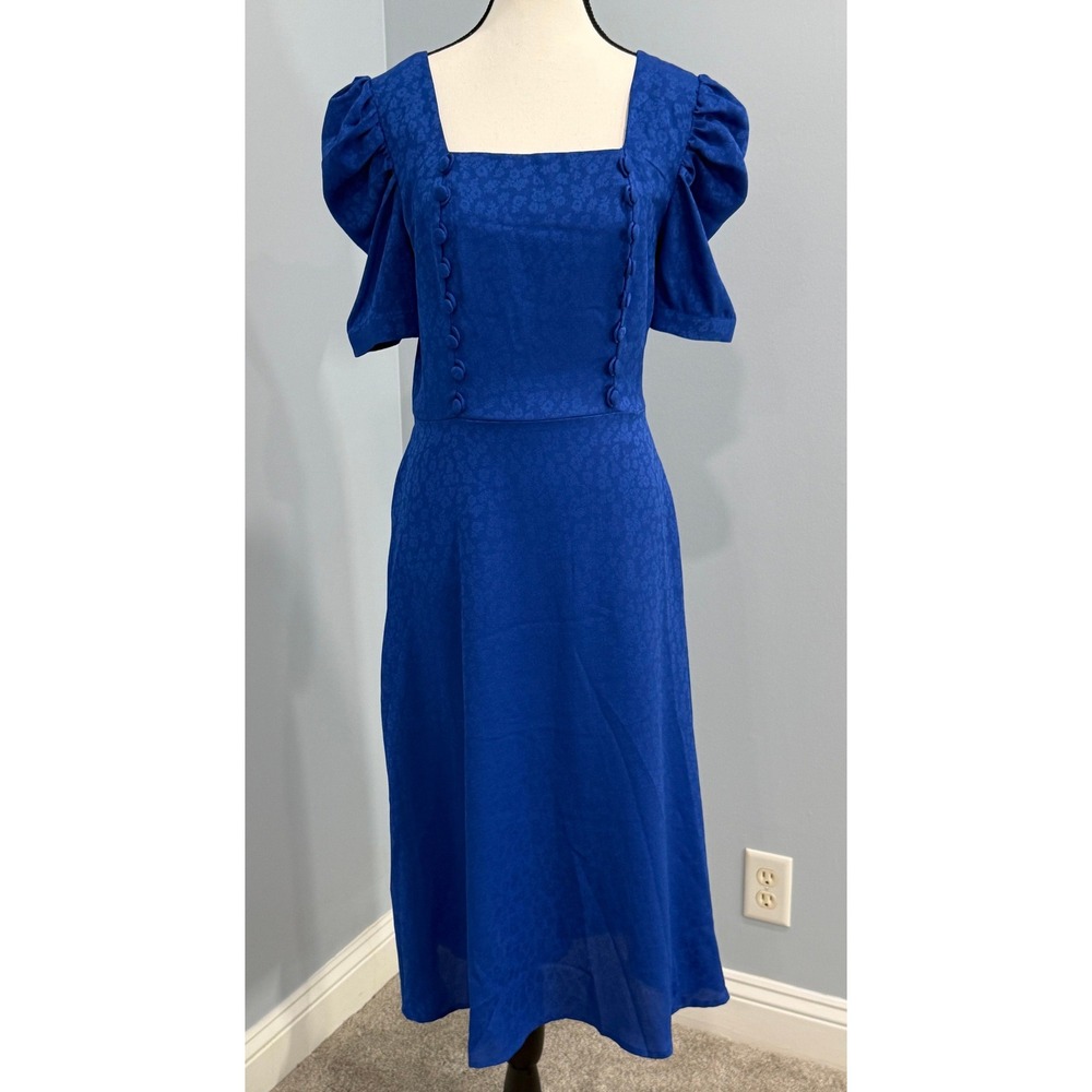 NWT Current Air LA Small Vintage‎ Inspired Jacquard Puff Sleeve Midi Dress